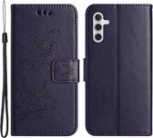 Coverup Bloemen & Vlinders Book Case - Geschikt voor Samsung Galaxy A55 Hoesje - Paars