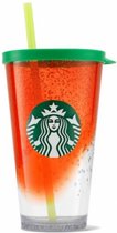 Starbucks Beker - Sunset Orange Bubble Cup - Met Deksel - Herbruikbaar - ijskoffie beker - Milkshake beker - Tumbler - Summer Cup - Limited Edition
