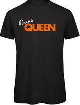Koningsdag t-shirt zwart M - Drama queen - soBAD.| Oranje shirt dames | Oranje shirt heren | Koningsdag | Oranje collectie