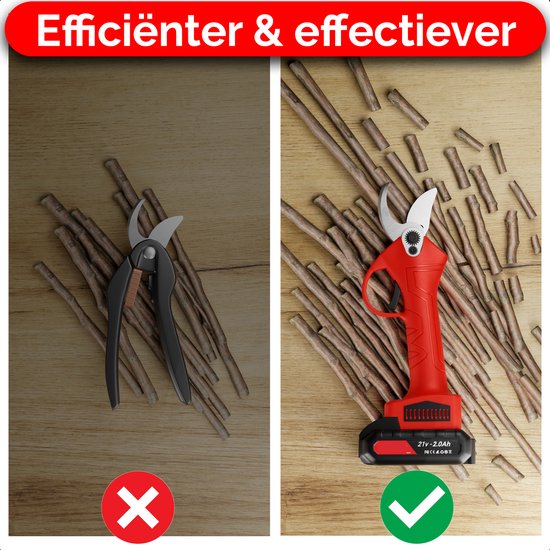 Elektrische Snoeischaar - Snoeischaar - 2 BAT - 25mm - 21V - ESG21V-2 — afbeelding 5