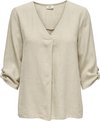 JDY JDYSAY 3/4 LINEN V-NECK TOP WVN DIA Dames Top - Maat L