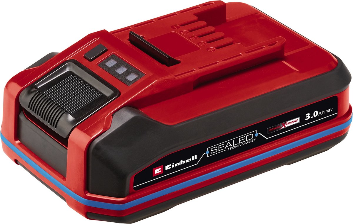Einhell 3.0 Ah Sealed Plus Accu - Power X-Change - 18 V/Li-ion - Max. vermogen: 900 W - 100% bescherming tegen stof, waterstralen en permanente onderdompeling - IP57 - Active Accu Management Systeem