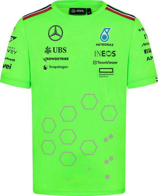 Mercedes Teamline Shirt Groen 2024 M - Lewis Hamilton - George Russel - Formule 1