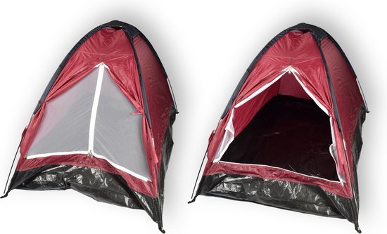 Discountershop Lichtgewicht Koepeltent 2 Persoons - Rood - Geschikt voor Kinderen - 200cm x 120cm - Waterbestendig voor Kamperen & Outdoor - Eenvoudig Op te Zetten van Discountershop — afbeelding 2