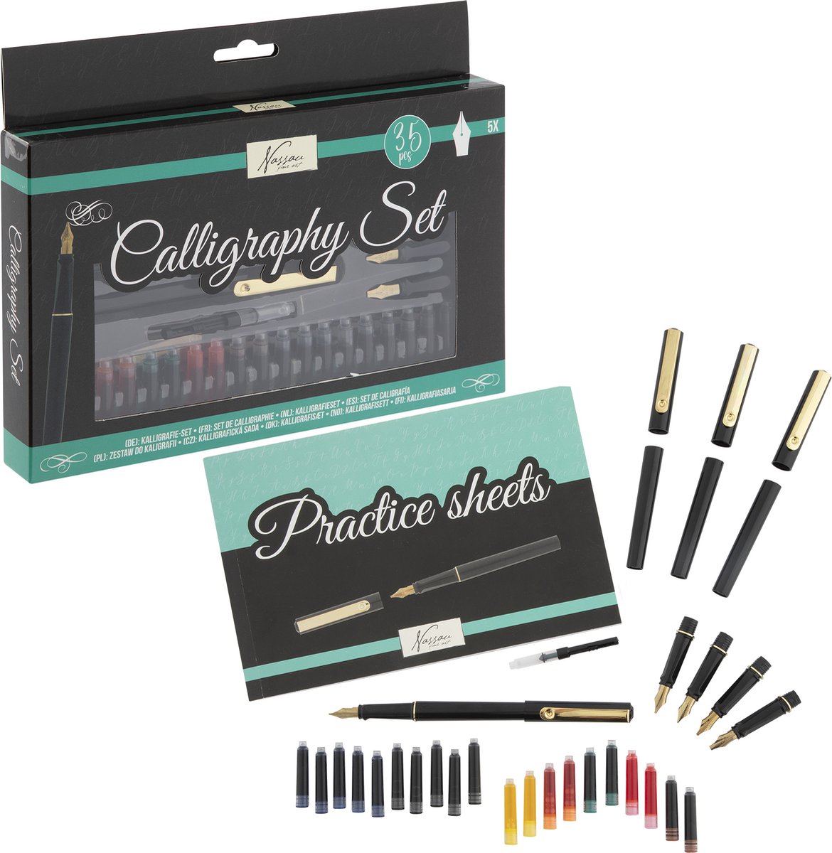 Kalligrafie Set 35pcs - Kalligrafiepennen & Handlettering Benodigdheden - Inclusief Gekleurde Inkt — afbeelding 6