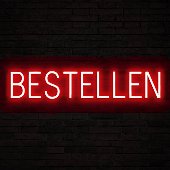 BESTELLEN - Lichtreclame Neon LED bord verlicht | SpellBrite | 83,42 x 16 cm | 6 Dimstanden & 8 Lichtanimaties | Reclamebord neon verlichting