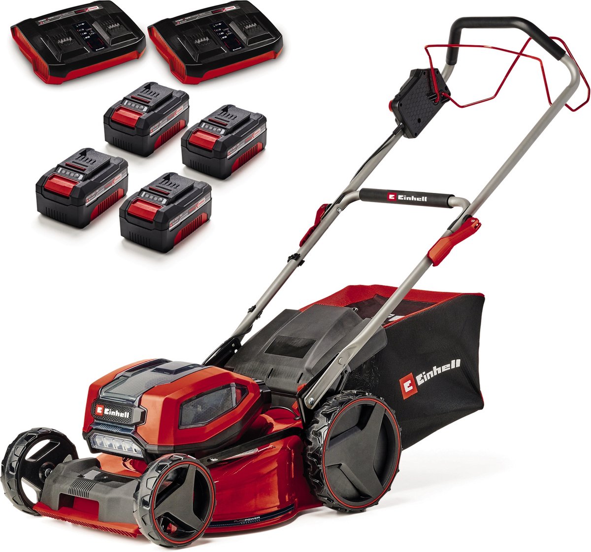 Einhell Professional Accu Grasmaaier GP-CM 36/47 S Li BL Kit - Power X-Change - 36 V/Li-ion - Maaibreedte: 47 cm - Aanbevolen gazonoppervlakte: tot 700 m² - 65 L opvangzak - Maaihoogte: 25-80 mm - Incl. 4x 4.0 Ah Accu en 2x DUO-lader thumbnail 6