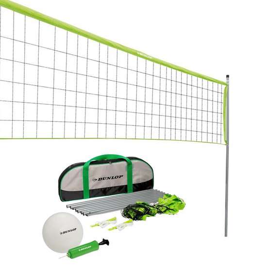 Dunlop Volleybalset - 609 x 220 CM Volleybalnet - Incl. Bal, Ballenpomp en Draagtas - Dunlop