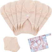 Wasbaar maandverband - Wasbaar inlegkruisje - Menstruatie ondergoed - Beige - 18cm - pak van 8