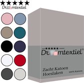 Bol.com Droomtextiel Zacht Katoenen Hoeslaken Grijs 140x200 cm - Hoge Hoek - Perfecte Pasvorm - Heerlijk Zacht aanbieding