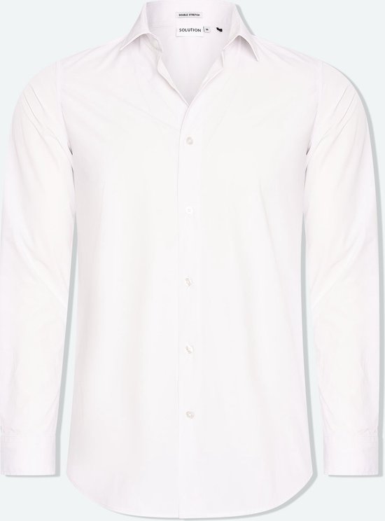 Solution Clothing Felix - Casual Overhemd - Kreukvrij - Lange Mouw - Volwassenen - Heren - Mannen - Wit - XL