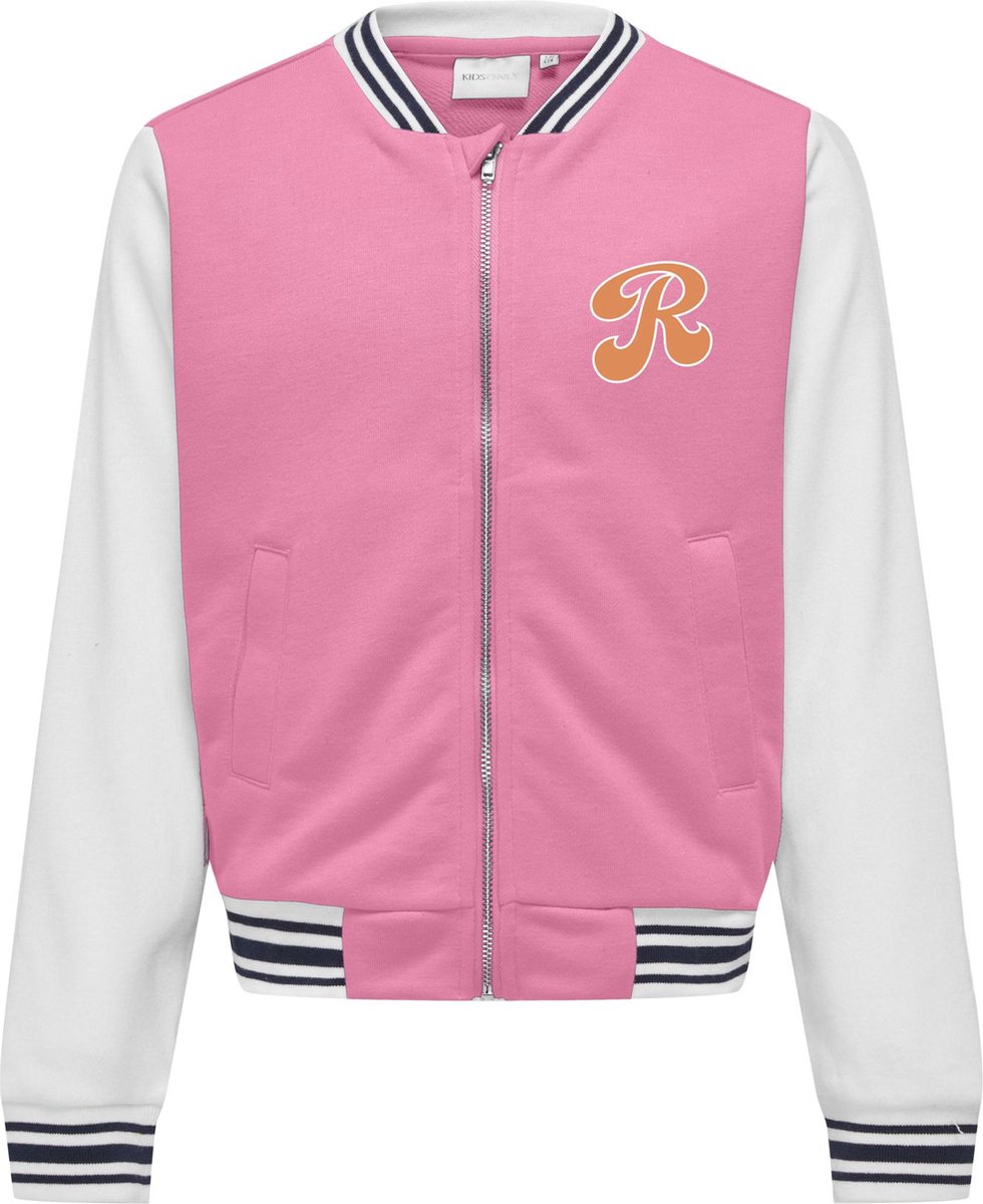 ONLY KOGCONNIE L/S MARAIS BOMBER JACKET SWT Meisjes Jas - Begonia PinkPrint:Rebel - Maat 158/164 op Prijzenvolger.com