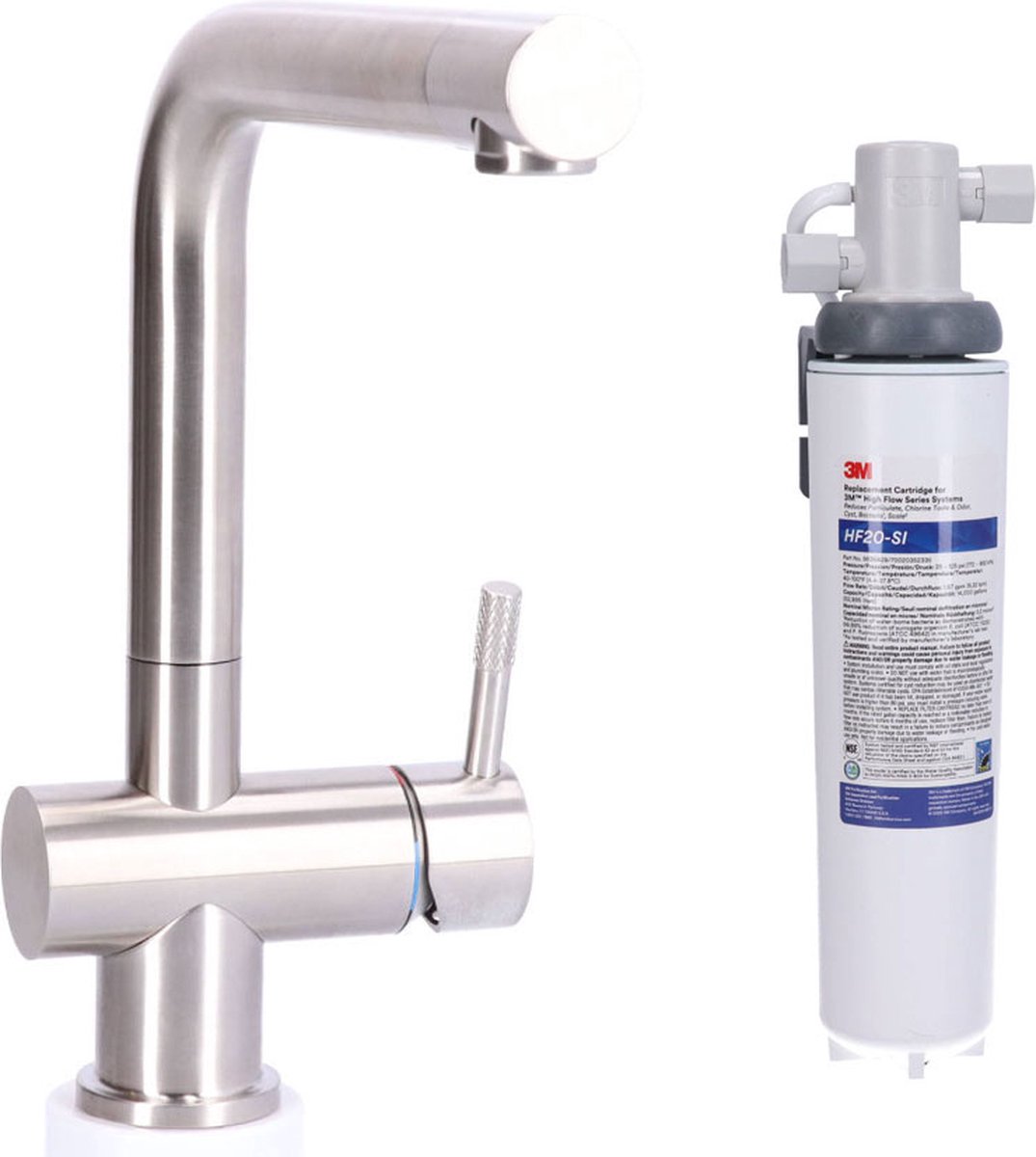 STAHL Keukenkraan RVS massief RVS inclusief 3M waterfilter