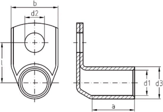 10 stuks Kalitec KA03-L5 standaard buiskabelschoenen haaks 1,0 mm²-1,5 mm² M5 I zonder kijkgat I 90° I Made in Germany