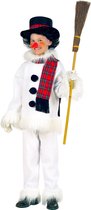 Widmann - Sneeuwman & Sneeuw Kostuum - Grappige Sneeuwman Kind, Flanel & Pluche Kostuum Kind - Wit / Beige - Maat 140 - Kerst - Verkleedkleding