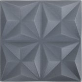 vidaXL-12-st-Wandpanelen-3D-origami-3-m²-50x50-cm-grijs