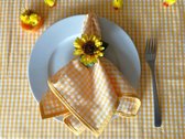 6 Geruit Servetten Kleine ruit geel 40 x 40 (Strijkvrij) - pasen - zomer - boerenbont - picknick - traditioneel - vintage