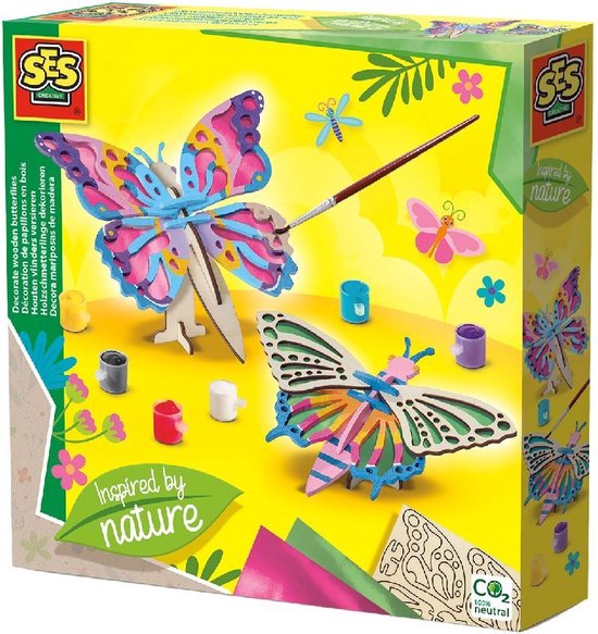 SES Creative Décoration de papillons en bois - Inspired by nature