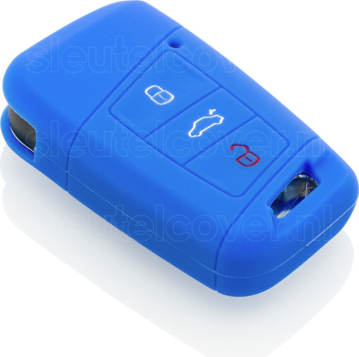 Autosleutel Hoesje geschikt voor Volkswagen / VW - SleutelCover - Silicone Autosleutel Cover - Sleutelhoesje Blauw