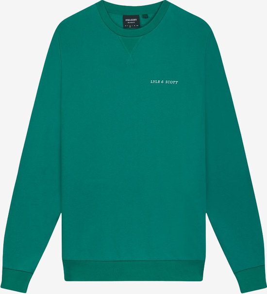 Loopback Embroidered Crew Neck Sweatshirt - Groen - XL