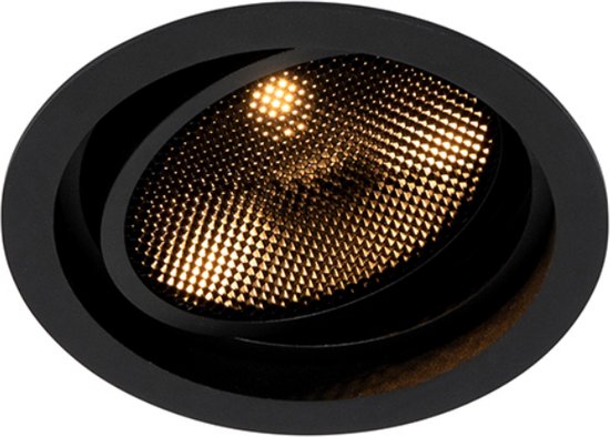 QAZQA Moderne inbouwspot zwart verstelbaar - Coop 111 Honey