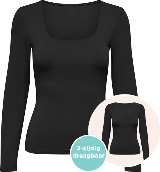 ONLY dames shirt longsleeve 2-ways zwart - XL