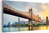 Wanddecoratie Metaal - Aluminium Schilderij Industrieel - New York - Queens - Manhattan - 80x40 cm - Dibond - Foto op aluminium - Industriële muurdecoratie - Voor de woonkamer/slaapkamer