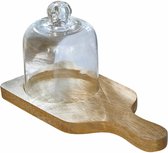 LOBERON Plank met glazen stolp Vianelle bruin/helder