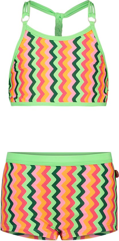 Just Beach J402-5020 Meisjes Bikini - Multi colour zigzag - Maat 110-116