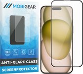 Mobigear Screenprotector geschikt voor Apple iPhone 15 Glazen | Mobigear Premium Screenprotector Anti-Glare - Case Friendly - Zwart