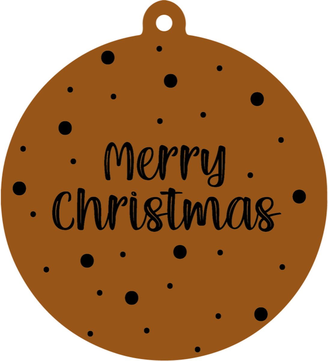 Label2X - Kersthanger Merry Christmas - Terracotta - Kerstmis - Kersthanger - Kerst versiering - Kerst decoratie