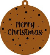 Label2X - Kersthanger Merry Christmas - Terracotta - Kerstmis - Kersthanger - Kerst versiering - Kerst decoratie