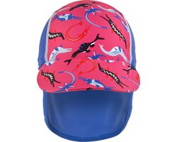 BECO ocean dinos - zonnepetje voor kinderen - UV SPF50+ - maat 1 - ca. 46 cm - roze