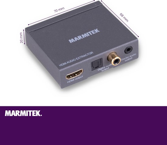 Marmitek Connect AE14 HDMI Audio Extractor - HDMI converter naar audio - 4K 30Hz - ARC - Optisch en analoog — afbeelding 4