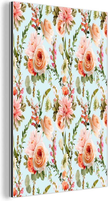 Décoration murale Métal - Peinture Aluminium Industrielle - Fleurs - Roses - Rose - 40x60 cm - Dibond - Photo sur aluminium - Décoration murale industrielle - Pour le salon / chambre
