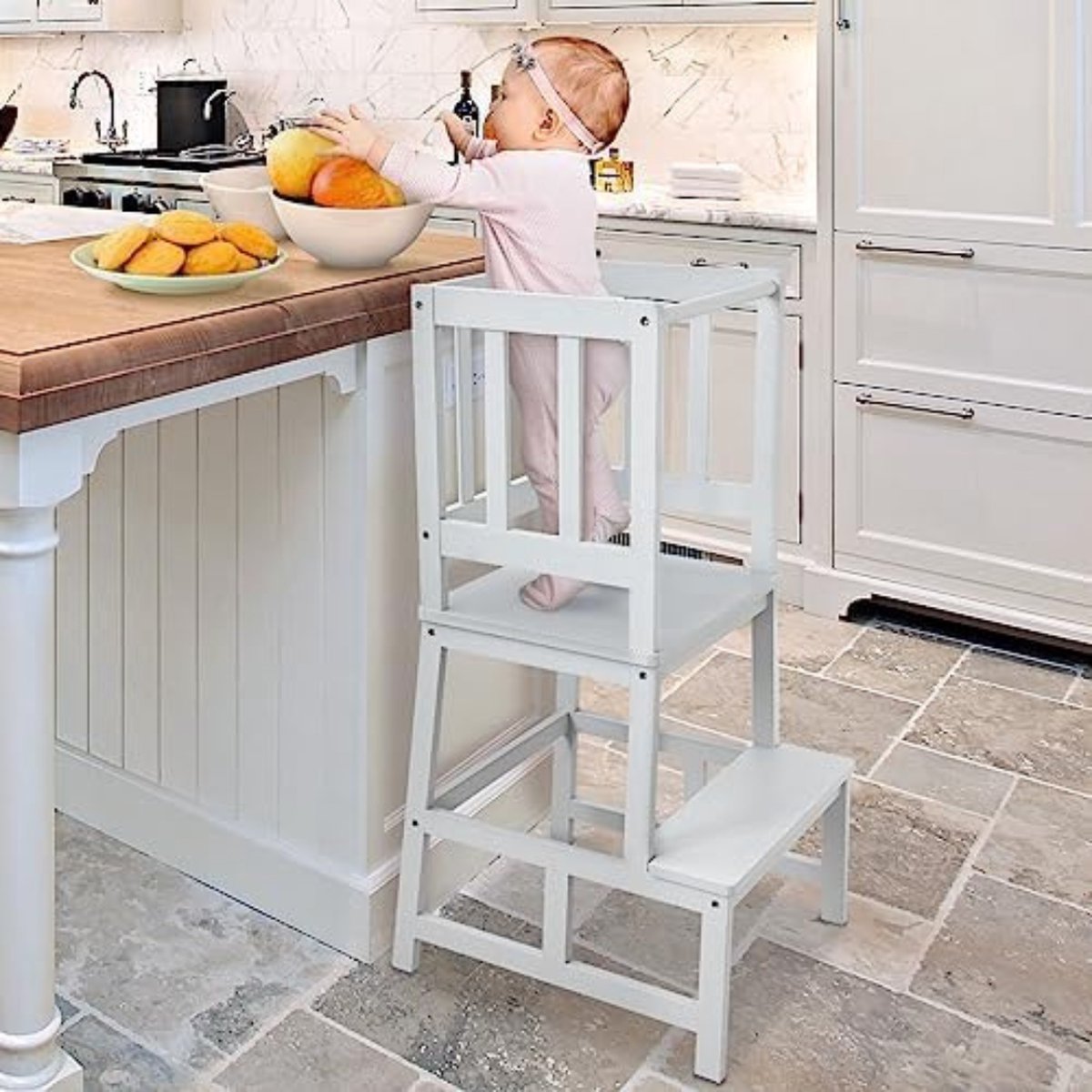 De Ultieme Leertoren: 2-in-1 Keuken Helper Toren en Bureau voor Kinderen Kleur: Grijs