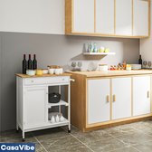 CasaVibe Keukentrolley op wieltjes - Serveerwagen - Keuken Trolley - opbergrek keuken - opslagtrolley - Keuken organizer - Keukenrek - Rolwagen
