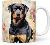 Mok met Rottweiler Beker voor koffie of tas voor thee, cadeau voor dierenliefhebbers, moeder, vader, collega, vriend, vriendin, kantoor