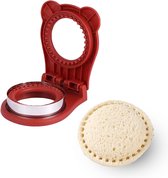 Coupe Sandwich et scellant de poche pour sandwichs, décrusteur, machine à crêpes, emporte-pièces à DIY , boîte à Bento Kids (rouge)