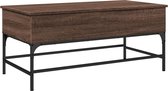 vidaXL - Salontafel - 100x50x45 - cm - bewerkt - hout - en - metaal - bruin - eikenkleur