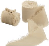 WiseGoods Ruban de Hobby de Luxe effiloché - Ruban cadeau DIY - Cadeau - Accessoires de vêtements pour bébé de Hobby /artisanat - Artisanat - Fournitures d'artisanat - Beige 5M