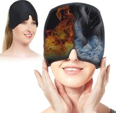 Tout va bien. Chapeau anti-migraine - Masque anti-migraine chaud et froid - Masque pour les yeux Couverture en gel épais à 360° - Oreiller pour les yeux en tissu de haute qualité - Zwart