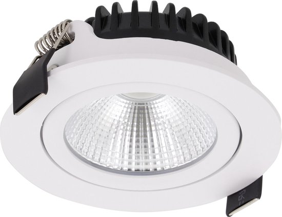 Tapis LED - Spot encastrable Wit - Dimmable - 7 watt - 970 Lumen - 2700 Kelvin - Lumière blanc chaud - Éclairage de salle de bain IP65 - Profondeur d'installation 30 mm - Largeur d'installation ≤ 80 mm - Ø 85 mm