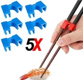 5 stuks Handige eetstokjes houder - sushi servies - herbruikbare stokjes - Chopstick Trainers hulpstuk - Blauw