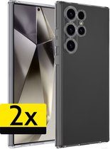 Hoesje Geschikt voor Samsung S24 Ultra Hoesje Siliconen Case - Hoes Geschikt voor Samsung Galaxy S24 Ultra Hoes Siliconen - Transparant - 2 Stuks.