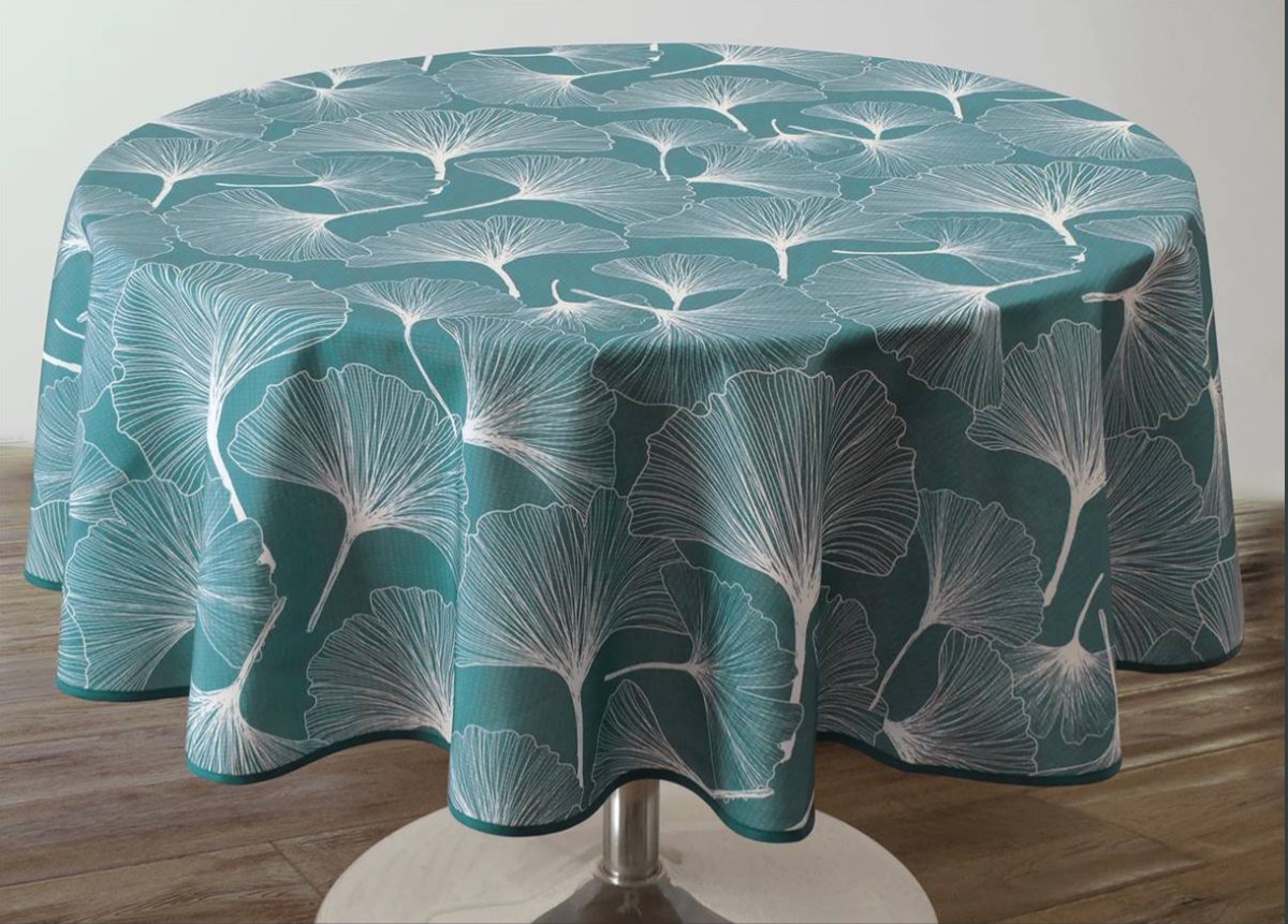 Tafelkleed anti-vlek Aulnes vert rond 160 cm Tafellaken - Decoratieve Tafel Accessoires - Woonkamer Decoratie - Bonne et Plus®