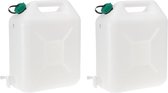 2x Watertank/jerrycan 20 liter - voor de camping/picknick - waterjerrycans