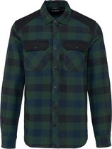 Overhemd Heren M WK. Designed To Work Lange mouw Forest Green / Navy Checked / Black 100% Katoen