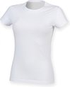 SportT-shirt Dames L Skinni Fit Ronde hals Korte mouw White 96% Katoen, 4% Elasthan