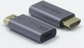 NÖRDIC USBC-N1301 Adaptateur USB-C vers HDMI 2.1 - 8K60Hz - Thunderbolt 4 - Grijs Mat